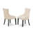 7 Piece Dining Room Set Consist of a Rectangle Wooden Table with Removable Leaf and 6 Light Beige Linen Fabric Parson Dining Chairs, Antique Walnut-857815784-857815785