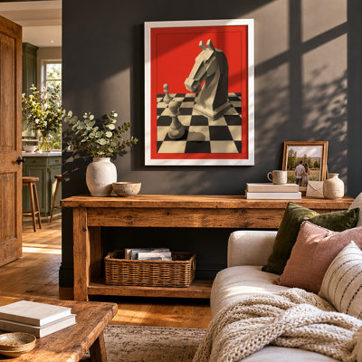 Knight's Gambit Geometric - Framed Print