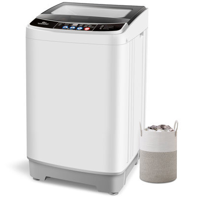 2.8 Cu. Ft. High Efficiency Portable Washer With Drain Pump, Child Safety Lock, Glass Top
