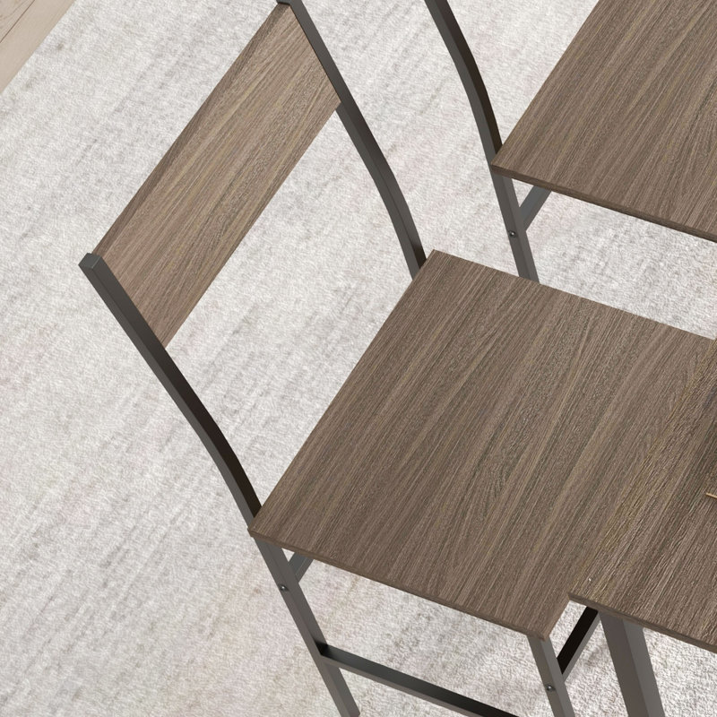 Waelder 4 - Person Dining Set, Grey/Black