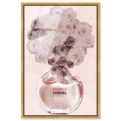 Romantiques roses parfumées encadrées en verre acrylique ultrabrillant encadré par Art Remedy, cadre doré, 10 x 15