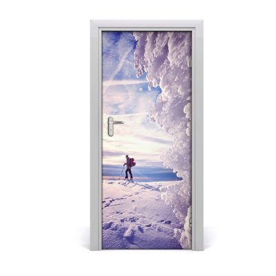 People Skier Door Decal