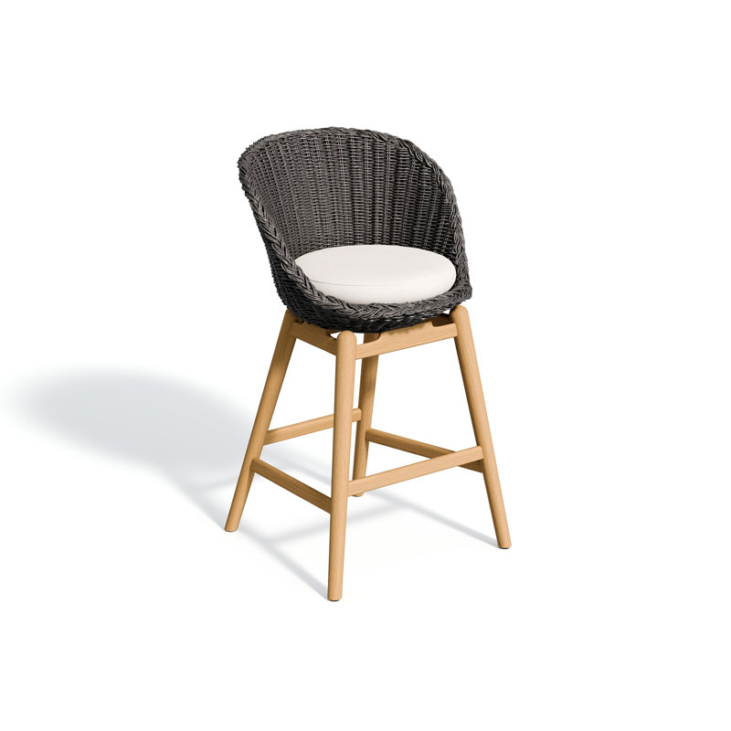 Tulle Outdoor Teak Bar Stool, Shadow