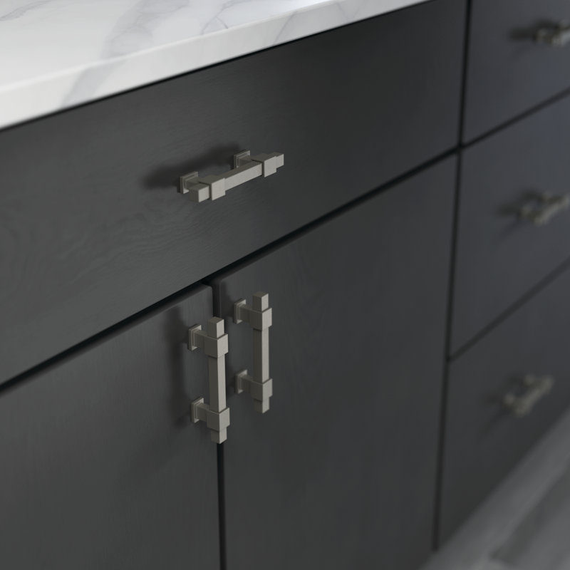 Franklin Brass Square Bar Adjusta-Pull Adjustable 1-3/8 to 4 in. Cabinet Drawer Pull, Satin Nickel Matte, 4"