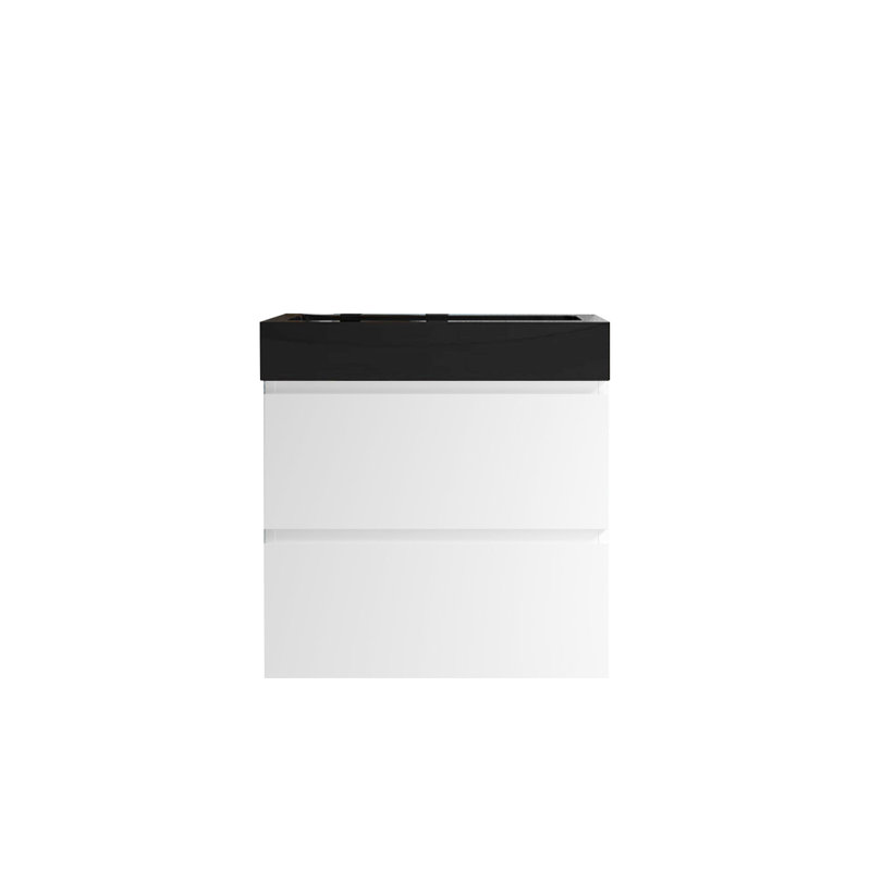 Kellswater X P 18,10 po P 25,20 po Meuble-lavabo mural H en bois de rose avec plateau, Noir, noir, noir, noir, White