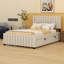 Lit plateforme tapissier double en velours double - Lit gigogne simple inclus-2007270615