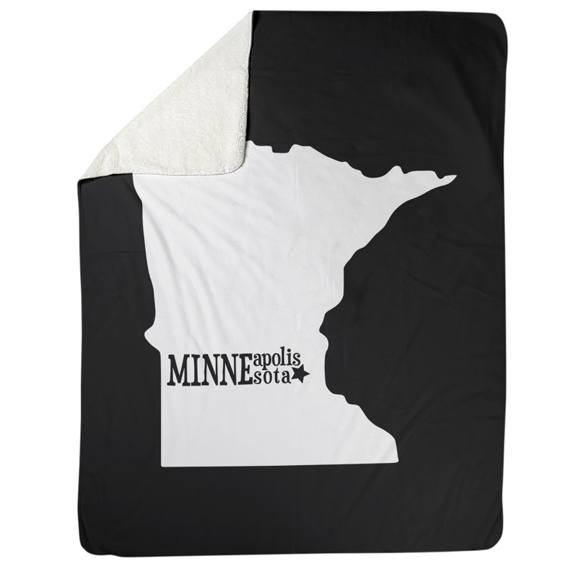 Jeté polaire minneapolis minnesota, l 52,5 po x L 62,5 po, Noir