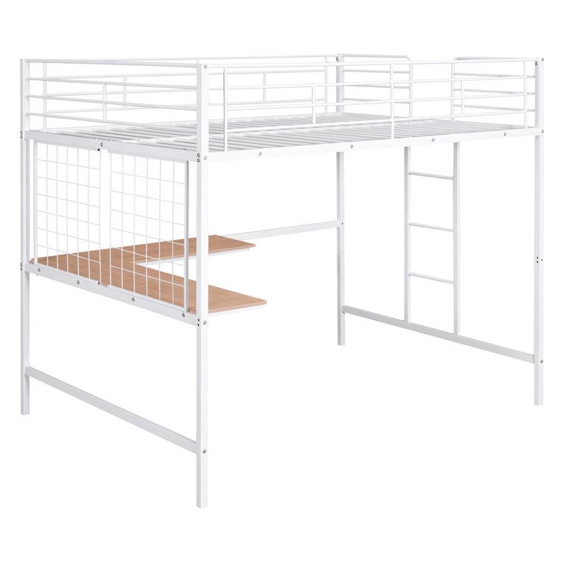 Lit mezzanine polyvalent en métal avec bureau de style moderne pour des espaces créatifs