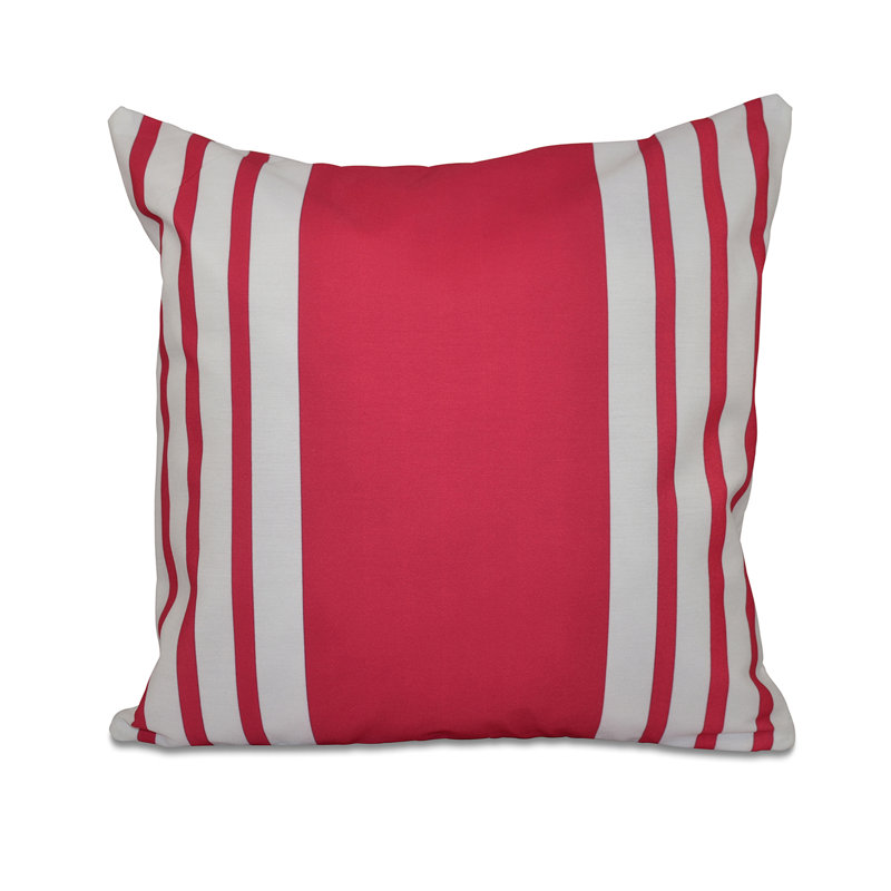 Striped Reversible Throw Pillow, 20" H x 20" W, Pink