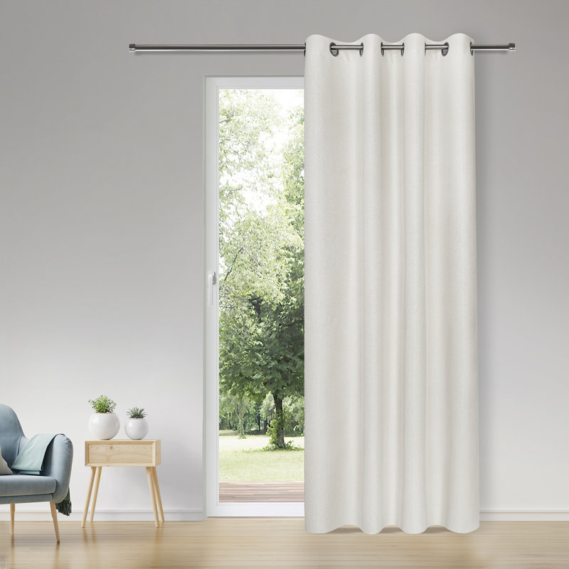 Reyla Blackout Curtain, Highgloss Sand Grey