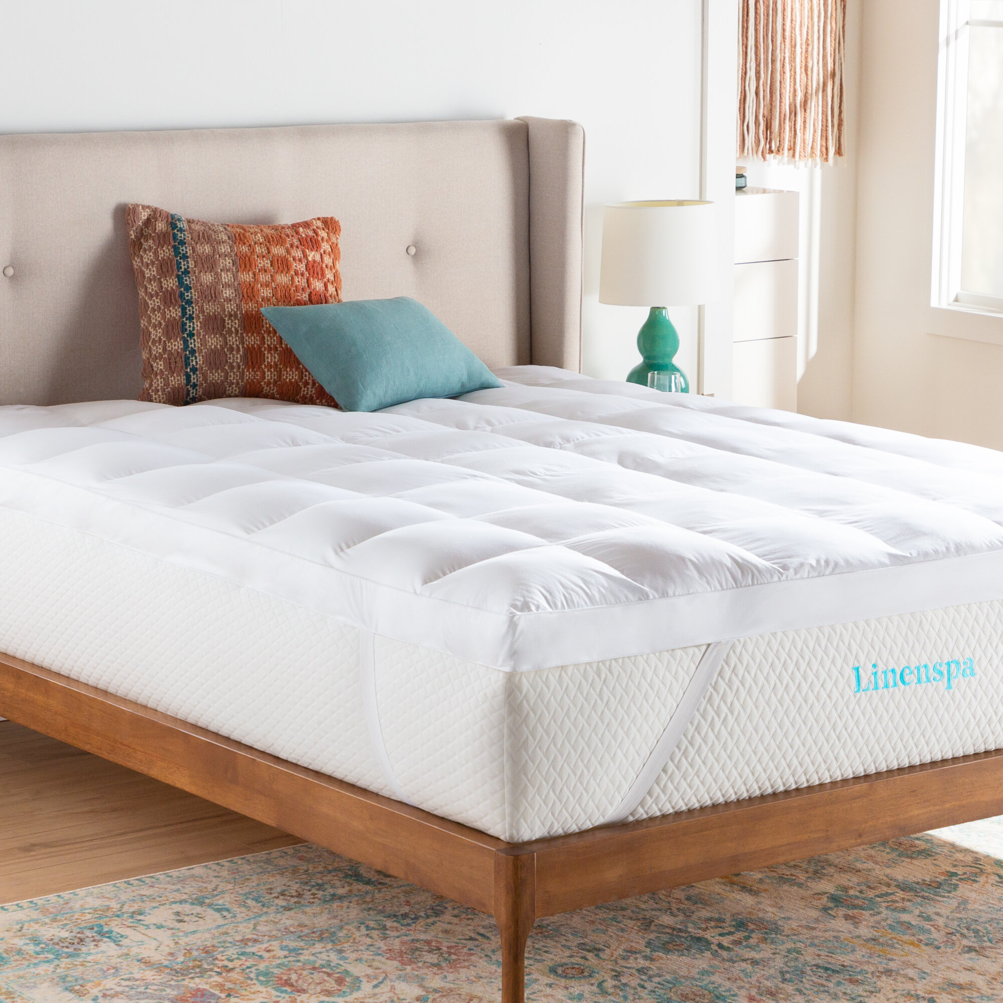 Linenspa 3 Inch Memory Foam Mattress Topper Cover–Keeps Topper Clean and  Safe–Ma