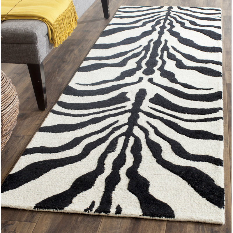 Schell Animal Print Wool Area Rug, Runner 76 x 244cm