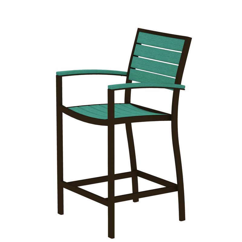 Chaise avec accoudoirs de comptoir POLYWOOD Euro, Bronze texturé, Aruba