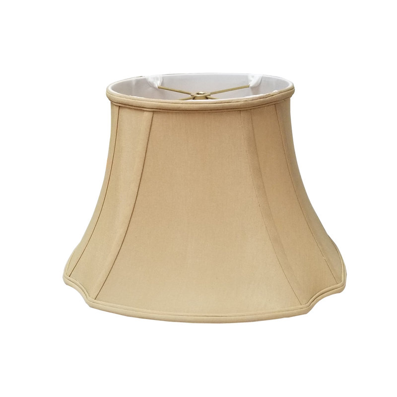 Abat-jour ovale inversé en soie / cloche de shantung (araignée), Or antique, H 10,75 po x l 15 po x P 15 po