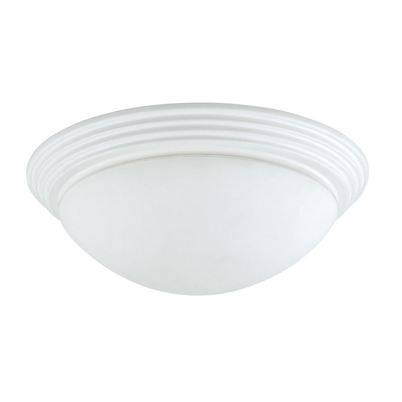 Plafonnier encastré 1 lumière, Blanc, H 4,84 po x l 14 po x P 14 po