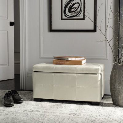 Banc de rangement à dessus rabattable en similicuir Graysie