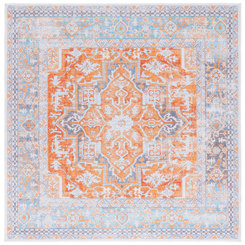 Shealin Machine Washable Performance Oriental Rug, Square 6'