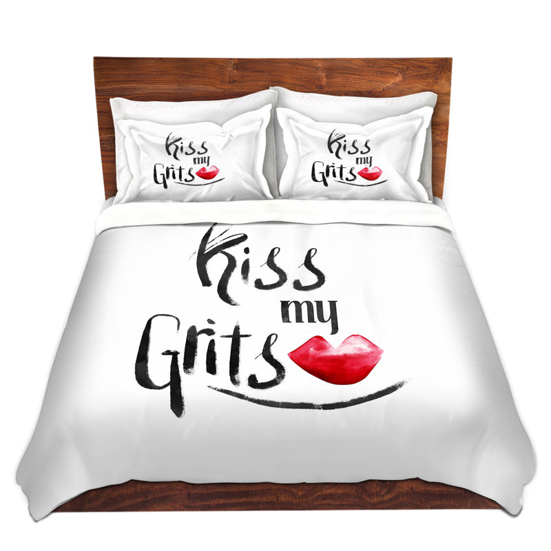 Ensemble de housse de couette en porte-baisers, 1 housse simple + 1 taie standard