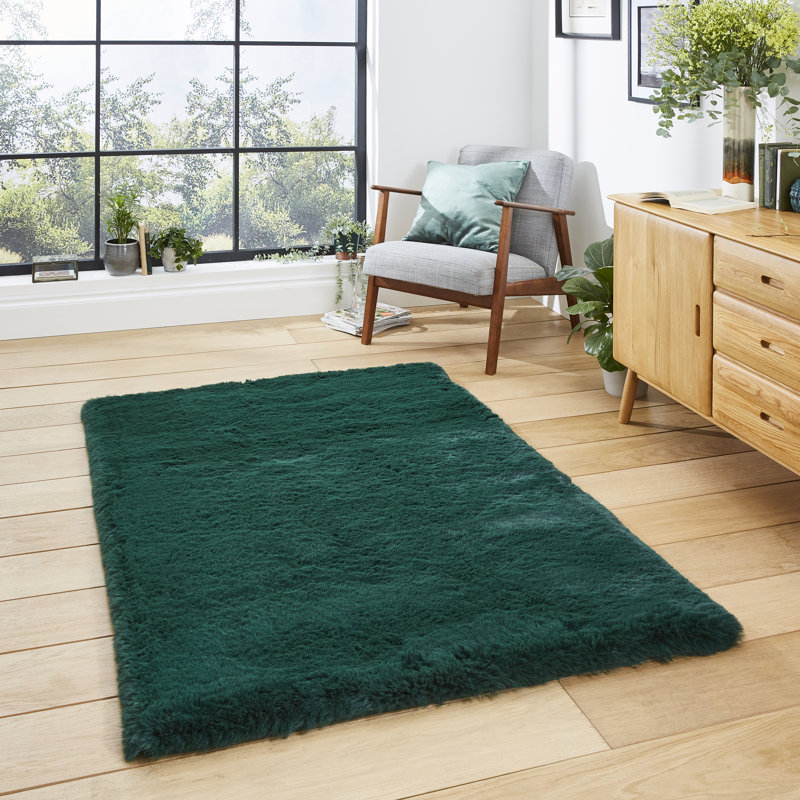 Hand Tufted Green Rug, Rectangle 80 x 150cm
