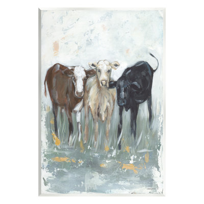 «Abstract Rustic Country Cows» par Mackenzie Kissell - Peinture