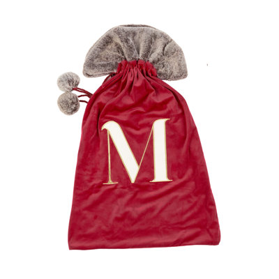 Luxury Christmas Sack with Monogrammed Letter M