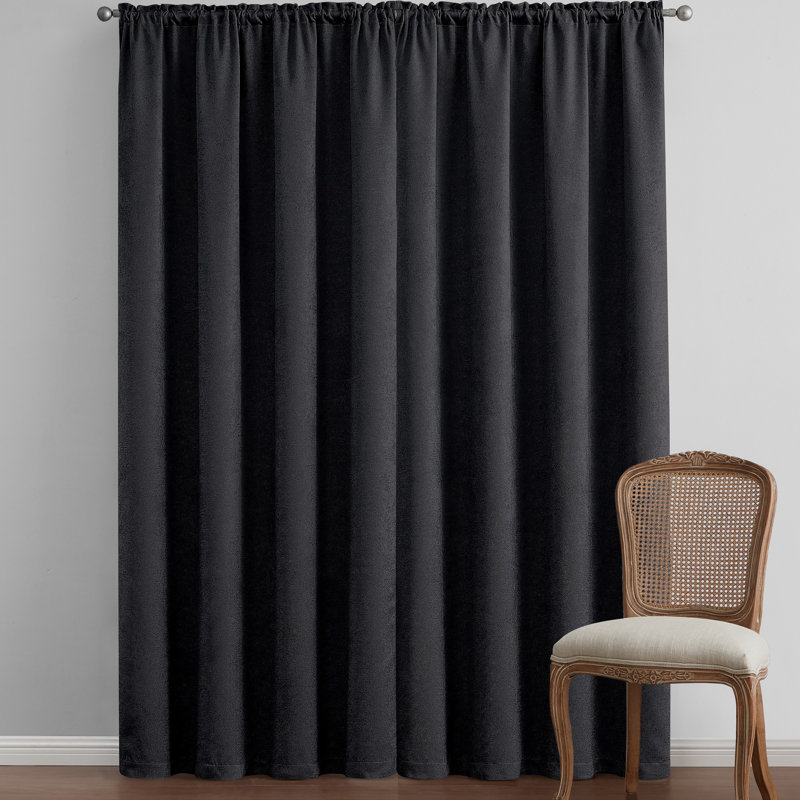 Rideau en polyester Christabel, Noir