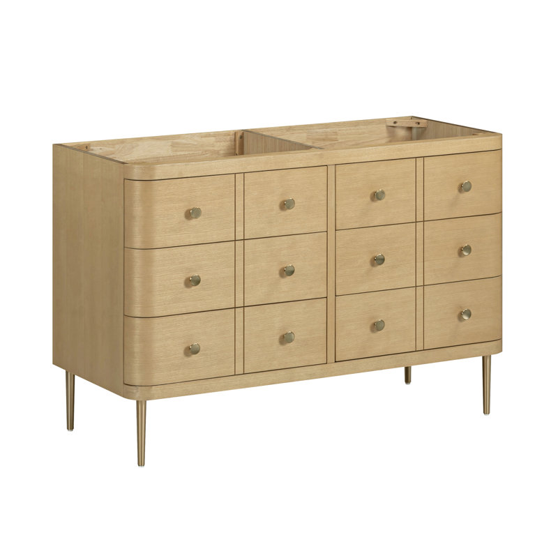 Serena 48 in. Double Sink Bathroom Vanity in White Oak