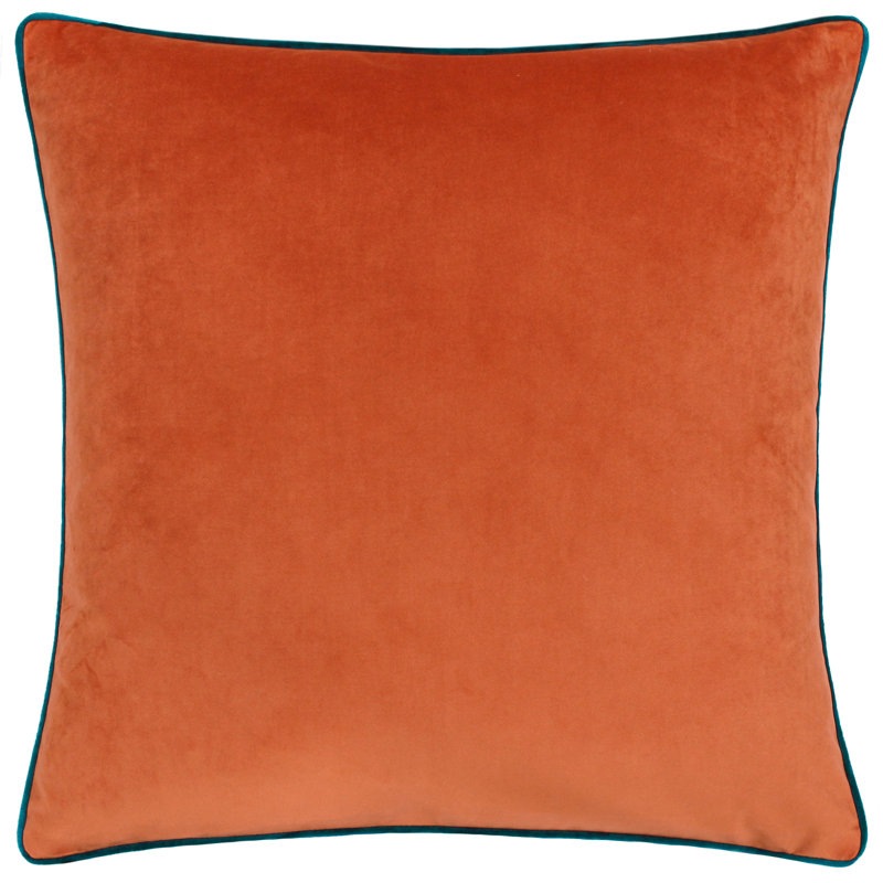 Meridian Square Cushion, Orange/Teal, Pillow Cover Only - No Insert, Square 45cm