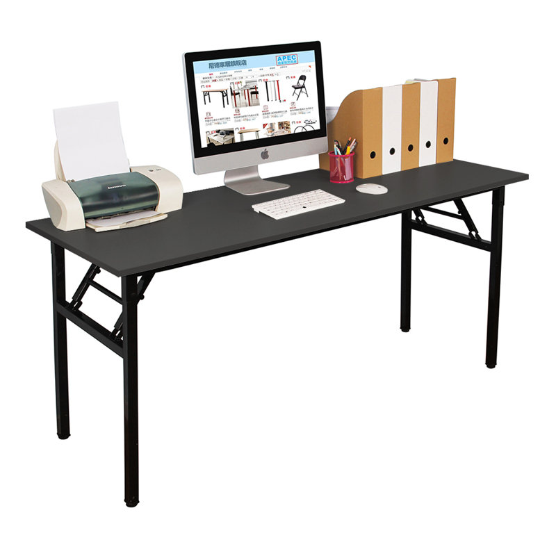 Bureau rectangulaire Rodas, Noir / noir, H 29,5 po x l 63 po x P 23,6 po