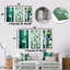 «Green Cubic Line Art Deco», ensemble de 3 reproductions d'art géométriques abstraites en métal-887354347