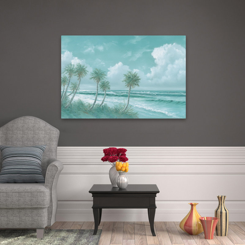 Eleven Palms - Paysage côtier, art océanique, H 32 po x l 48 po