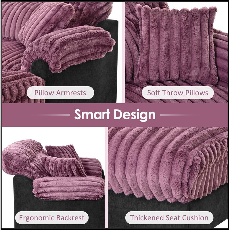 Chaise longue avec deux coussins décoratifs, Wine Red