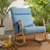 George Oliver Julissa Patio Rocking Chair, Solid Wood Rocker with ...
