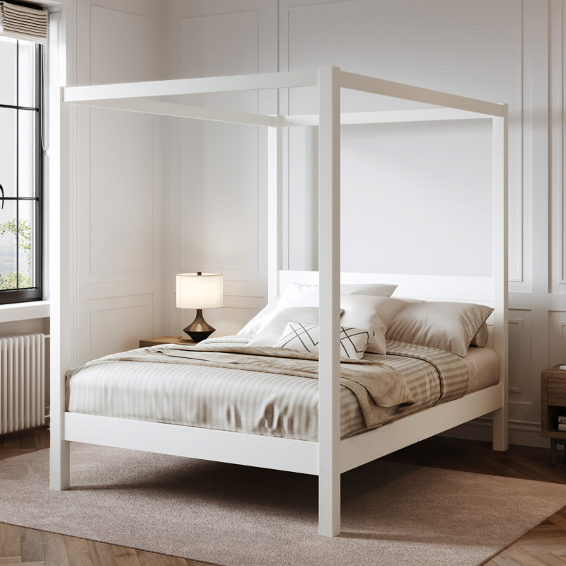 Rochester Solid Wood Bed, Single (3'), White