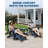 Set of 3 Folding HDPE Adirondack Chairs with Cup Holders, Wood-Grain All-Weather Outdoor Patio Seating for Decks, Gardens, Fire Pit-1870619528