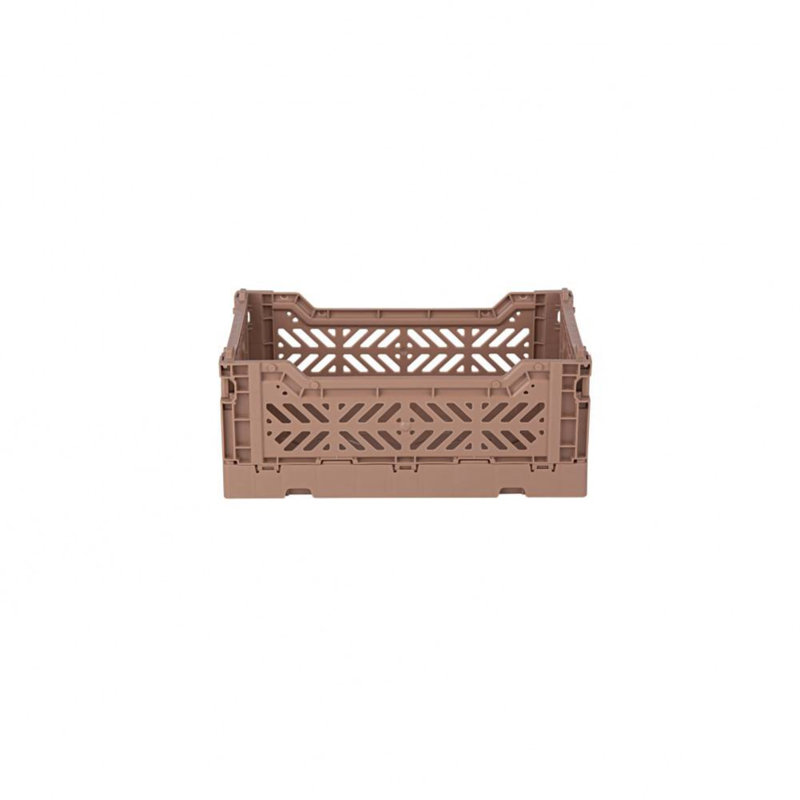 Foldable Plastic Crate, Collapsible Storage Bin to Organize Your Rooms, Collapsible Utility Crate, Warm Taupe