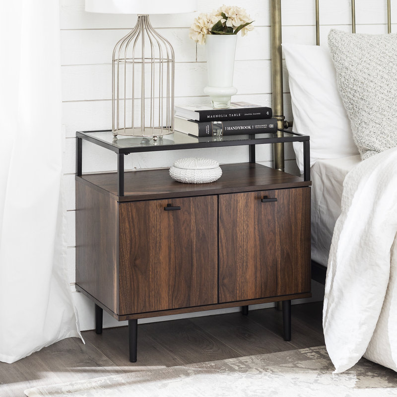 Table de chevet Drexil, Noyer foncé