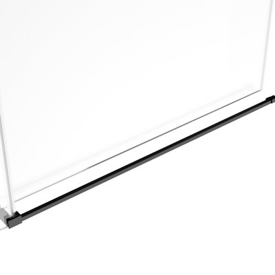 60" Wide And High Single Sliding Shower Door With Soft-Close Function, 5/16" (8Mm) Clear Tempered Glass, Matte Black Bathtub Door, Stainless Steel Frame, Reversible Adjustable For Bathroom W X H