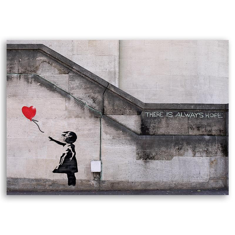 Leinwandbild Banksy Wandbild Mädchen mit Luftballon