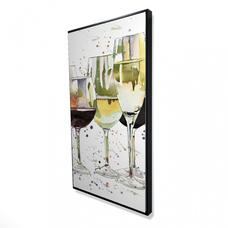Beautiful Wine Glasses Print On Canvas, 48" H x 24" W
