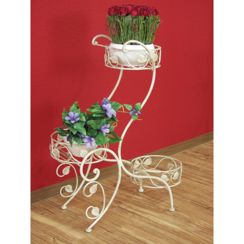 Mariann Plant Stand, Wiped white/Gold