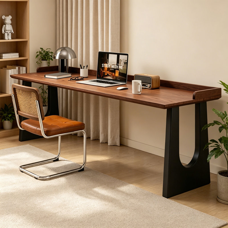 Bureau d'écriture Modern, Brun / Noir, H 29,52 po x l 70,86 po x P 23,62 po