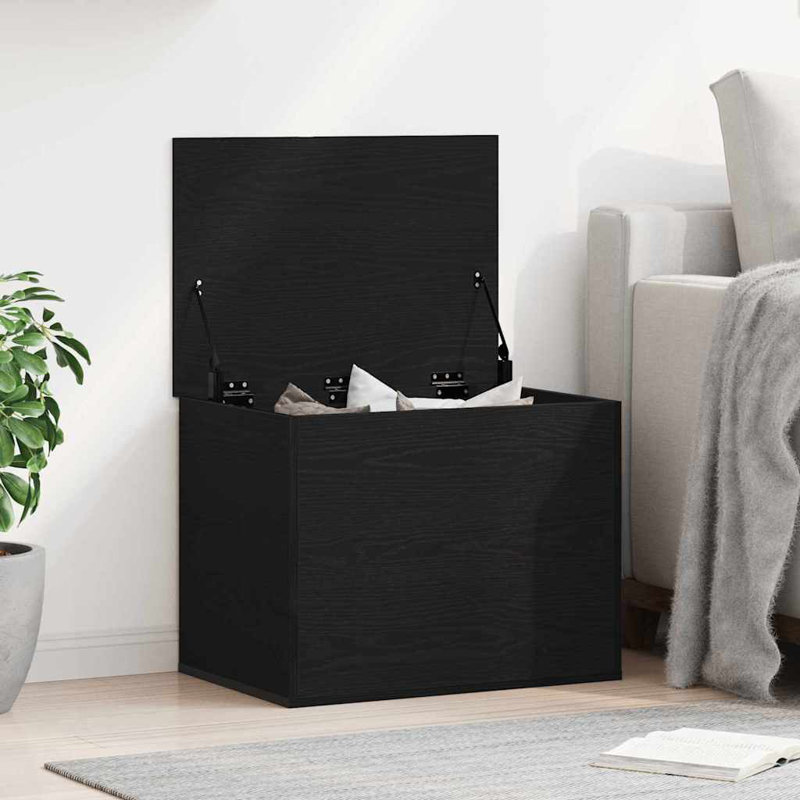 Storage Chest Home Organiser Cabinet Trunk Container Engineered Wood, Black Oak