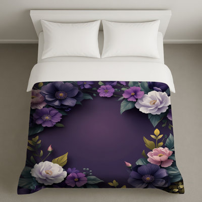 Purple Floral Arrangement Duvet Covers