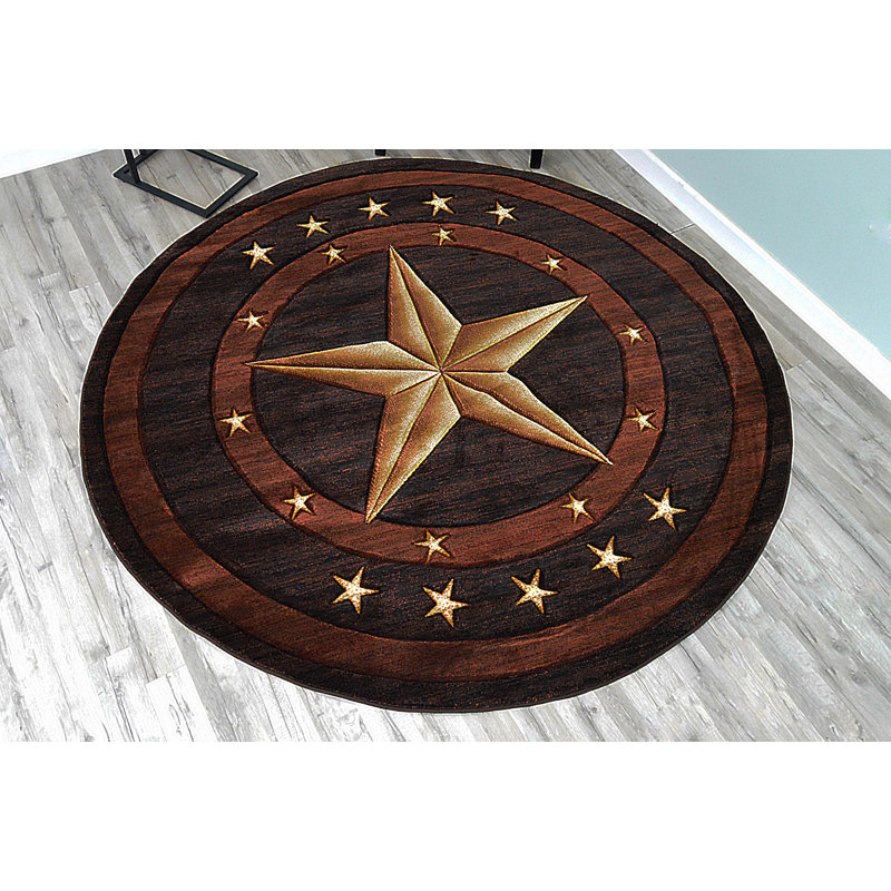 Mccampbell Performance Abstract Indoor Rug, Round 6'6"
