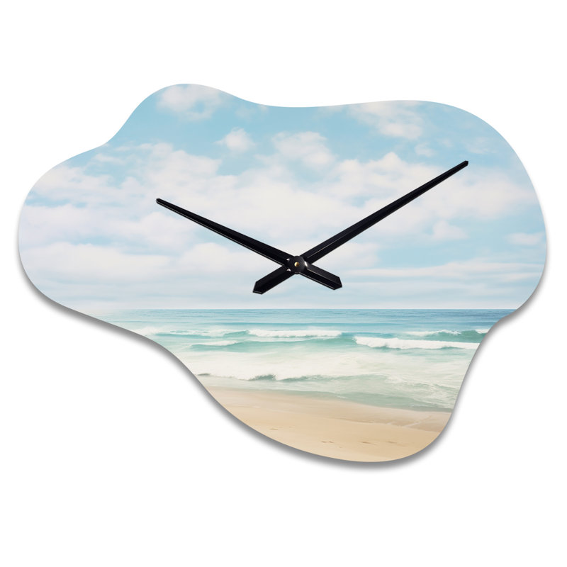 Horloge murale asymétrique beige, Grand