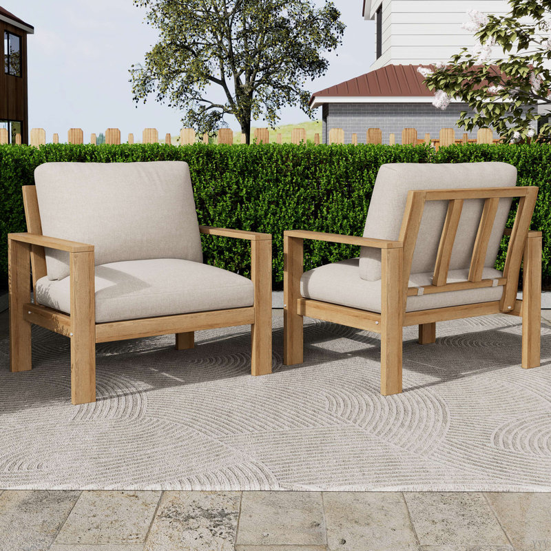 Ensemble de chaises d'extérieur avec coussins (ensemble de 2)