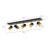 5-Light Black Gold Flush Mount Linear Track Light Kit With Rotatable Heads