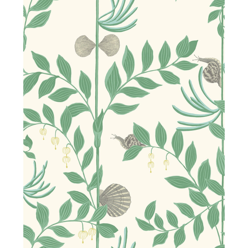 Whimsical Secret Garden Floral Wallpaper Roll, Dark Green