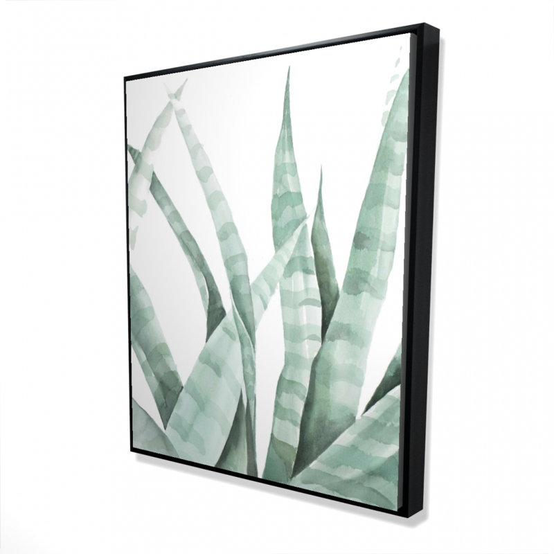 Watercolor Striped Desert Plant Print On Canvas